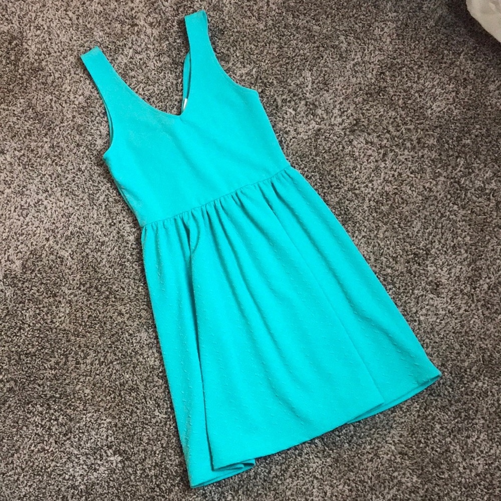 Womens Long Sleeve Less Bow Back Everly Teal Dress